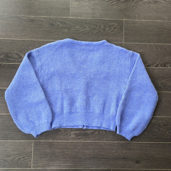 【Sold】bluish violet crop top cardigan - Picture 3 of 4